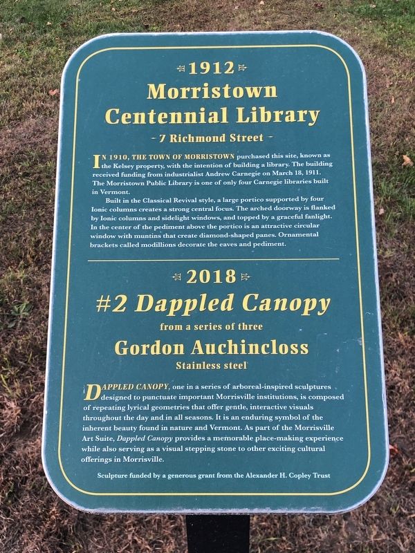 Morristown Centennial Library / #2 Dappled Canopy Marker image. Click for full size.