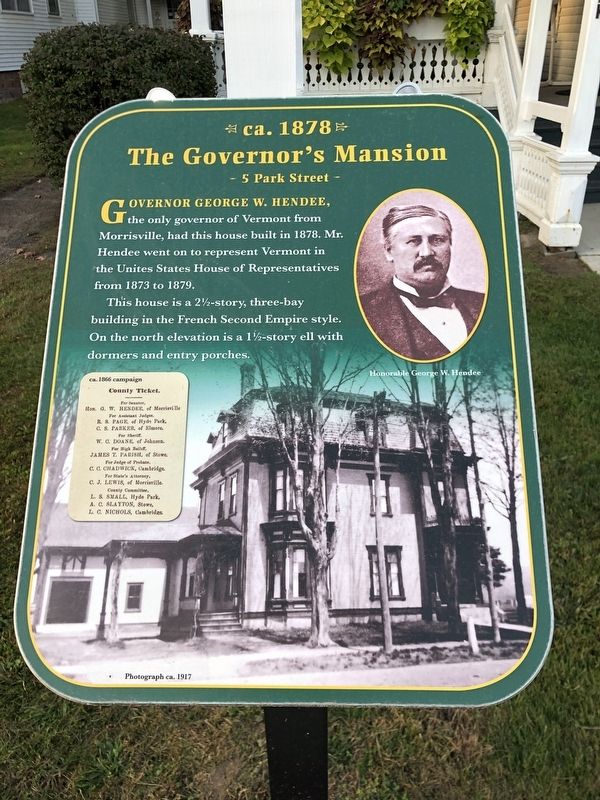 The Governor's Mansion Marker. Click for full size. The Governor's Mansion Marker image. Click for full size.