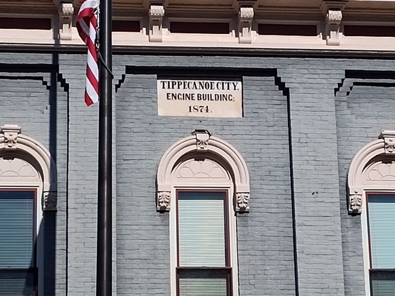 Tippecanoe City Engine Building Name Stone image. Click for full size.