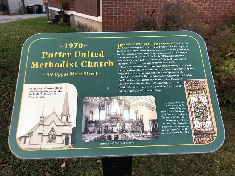 Puffer United Methodist Church Marker image. Click for full size.