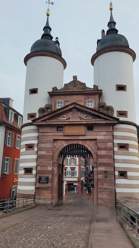 The marker is located on the left side of the gate tower. Click for full size. The marker is located on the left side of the gate tower image. Click for full size.