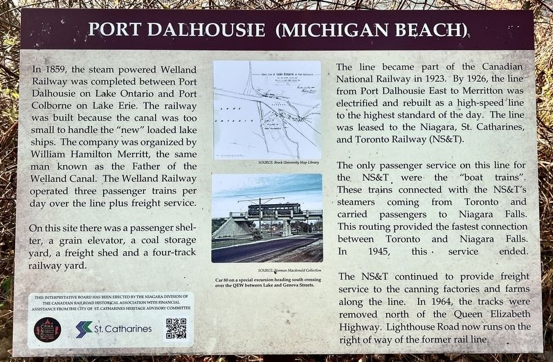 Port Dalhousie (Michigan Beach) Marker. Click for full size. Port Dalhousie (Michigan Beach) Marker image. Click for full size.