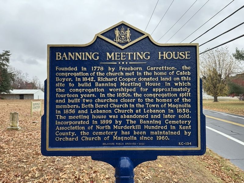 Banning Meeting House Marker image. Click for full size.