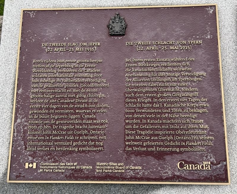 The Second Battle of Ypres Marker. Click for full size. The Second Battle of Ypres Marker image. Click for full size.