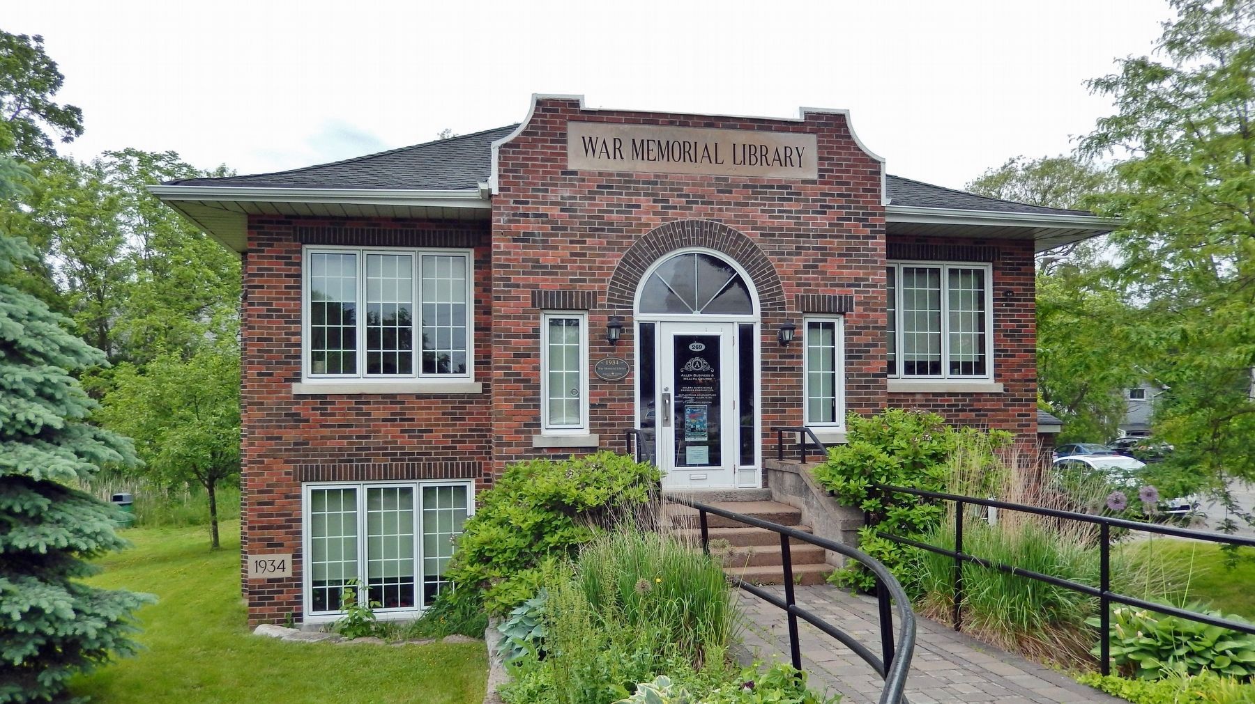 Scugog War Memorial Library (<i>south/front elevation</i>) image. Click for full size.
