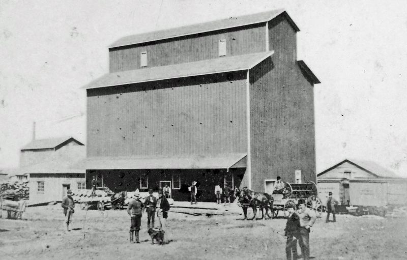 Marker detail: The Currie Grain Elevator circa 1875. Click for full size. Marker detail: The Currie Grain Elevator circa 1875 image. Click for full size.