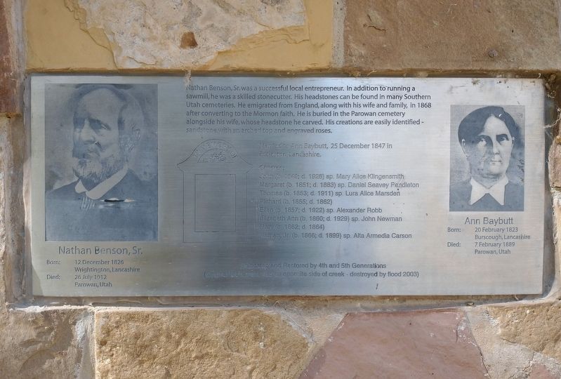 Nathan Benson, Sr. Monument Marker. Click for full size. Nathan Benson, Sr. Monument Marker image. Click for full size.