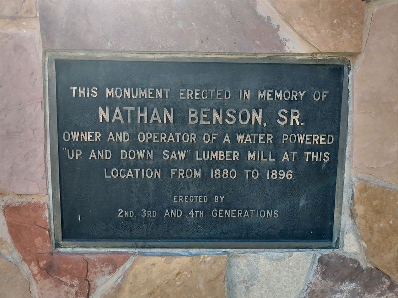 Nathan Benson, Sr. Monument. Click for full size. Nathan Benson, Sr. Monument image. Click for full size.