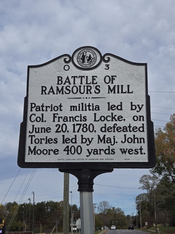Battle of Ramsour's Mill Marker image. Click for full size.