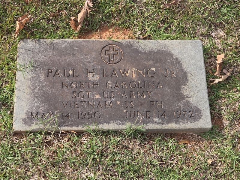 "Skip" Lawing Place grave marker, located at Hollybrook Cemetery, Section B. Click for full size. "Skip" Lawing Place grave marker, located at Hollybrook Cemetery, Section B image. Click for full size.