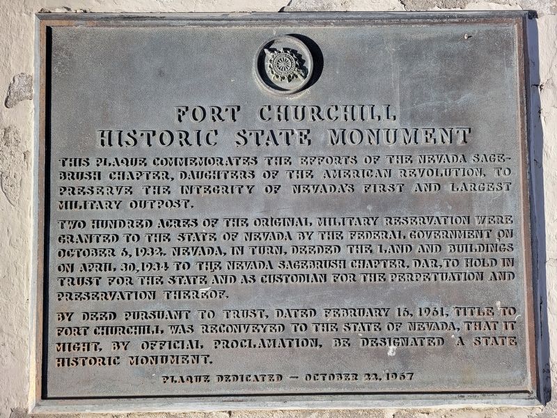 Fort Churchill Historic State Monument Marker image. Click for full size.