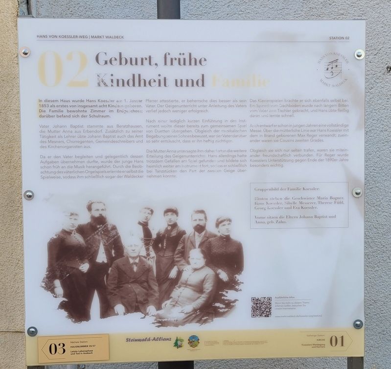Geburt, fr�he Kindheit und Familie / Birth, Early Childhood and Family Marker image. Click for full size.