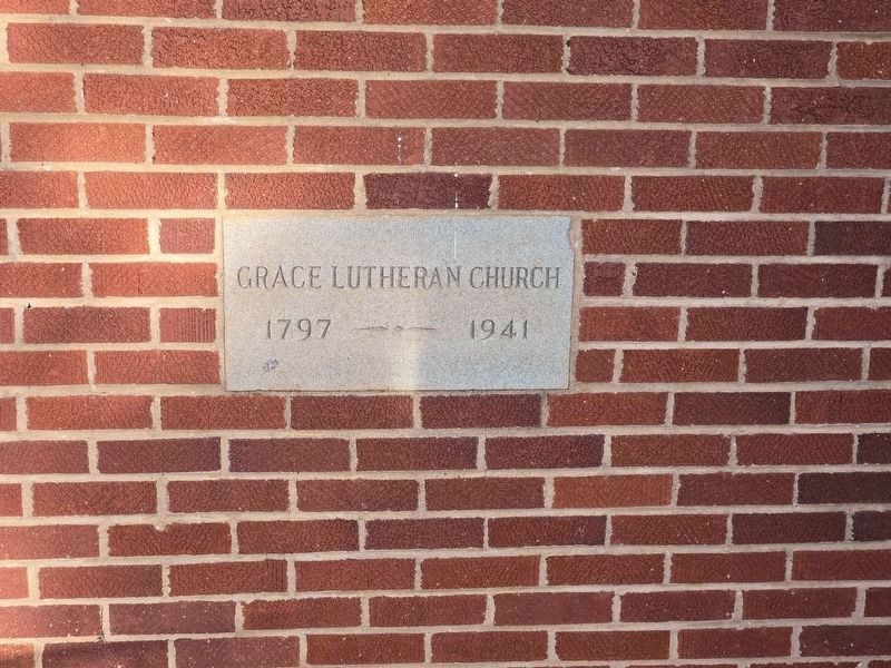 Grace Evangelical Lutheran Church cornerstone. Click for full size. Grace Evangelical Lutheran Church cornerstone image. Click for full size.