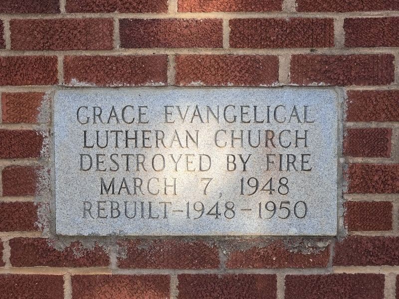 Grace Evangelical Lutheran Church cornerstone. Click for full size. Grace Evangelical Lutheran Church cornerstone image. Click for full size.