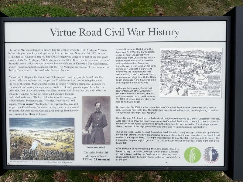 Virtue Road Civil War History Marker. Click for full size. Virtue Road Civil War History Marker image. Click for full size.