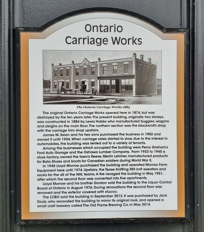 Ontario Carriage Works Marker image. Click for full size.