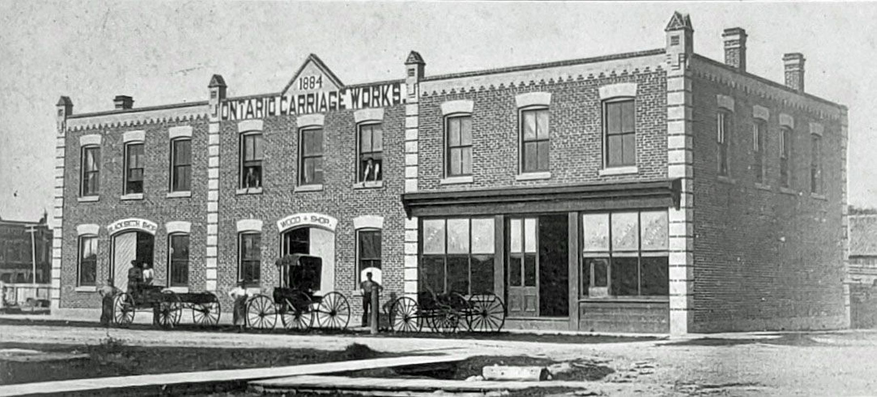 Marker detail: Ontario Carriage Works, circa 1885 image. Click for full size.