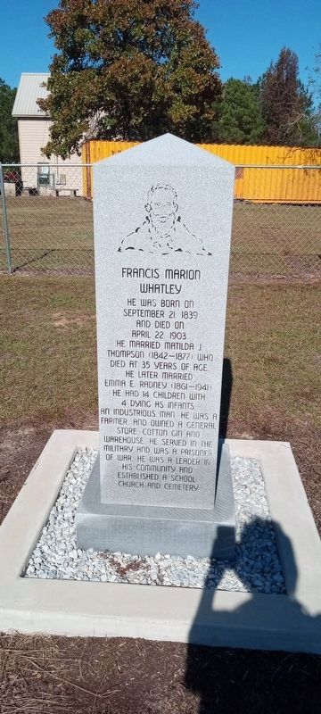 Francis Marion Whatley Marker. Click for full size. Francis Marion Whatley Marker image. Click for full size.