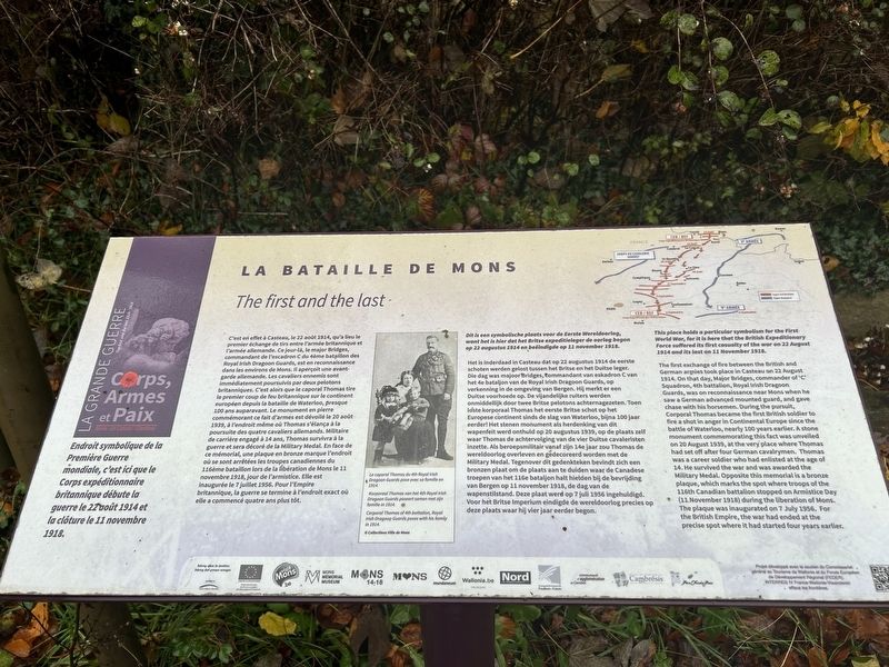 The Battle of Mons / La Bataille fe Mons Marker. Click for full size. The Battle of Mons / La Bataille fe Mons Marker image. Click for full size.