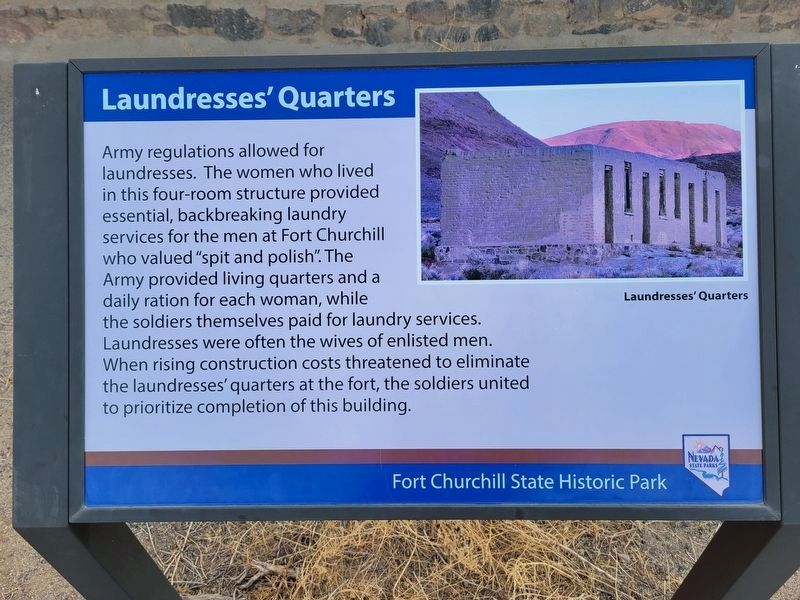Laundresses' Quarters Marker. Click for full size. Laundresses' Quarters Marker image. Click for full size.