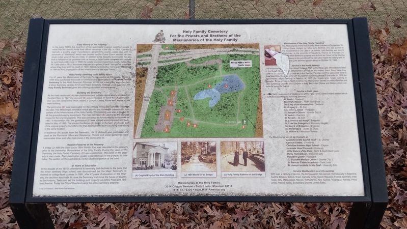 Holy Family Cemetery Marker. Click for full size. Holy Family Cemetery Marker image. Click for full size.