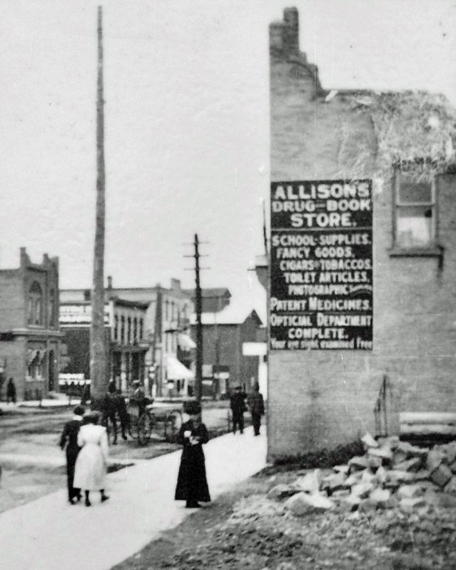 Marker detail: Allison Block after 1901 Fire image. Click for full size.