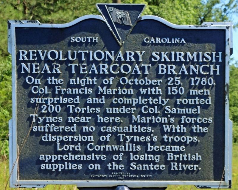 Revolutionary Skirmish Near Tearcoat Branch Marker. Click for full size. Revolutionary Skirmish Near Tearcoat Branch Marker image. Click for full size.