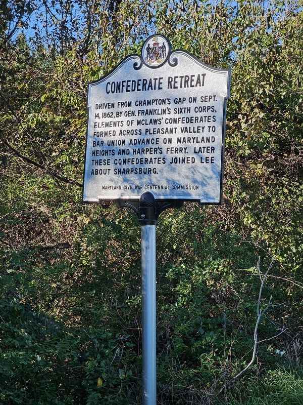 Confederate Retreat Marker. Click for full size. Confederate Retreat Marker image. Click for full size.