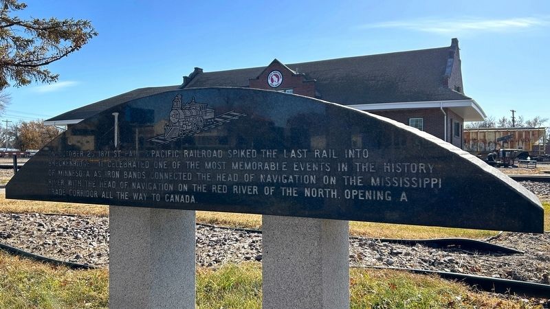 The Last Rail Spiked into Breckenridge Marker, Side One image. Click for full size.