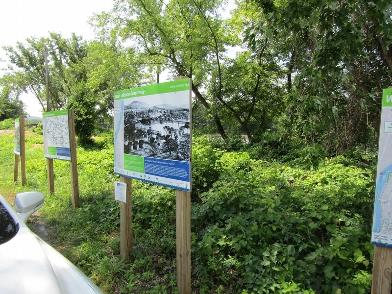West Lebanon Greenway marker. Click for full size. West Lebanon Greenway marker image. Click for full size.