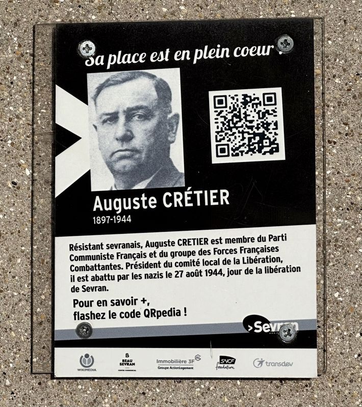 Auguste Crétier Marker. Click for full size. Auguste Crétier Marker image. Click for full size.
