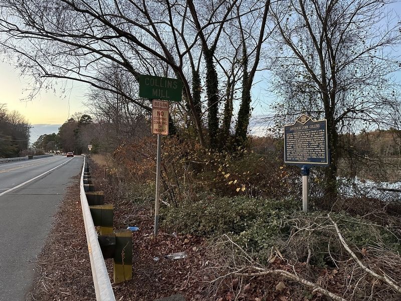 Governor John Collins Marker - wide view. Click for full size. Governor John Collins Marker - wide view image. Click for full size.