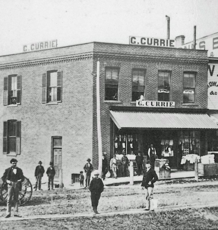 Marker detail: Currie Block, circa 1875 image. Click for full size.