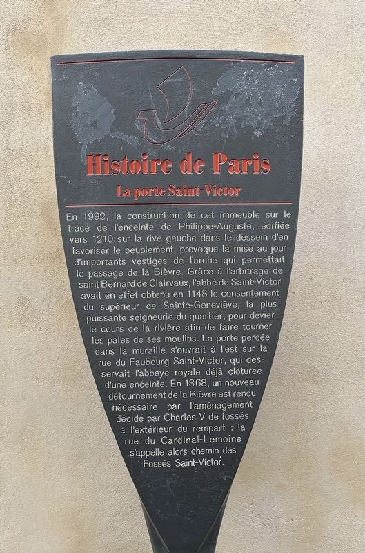 La porte Saint-Victor / Saint Victor Gate Marker image. Click for full size.