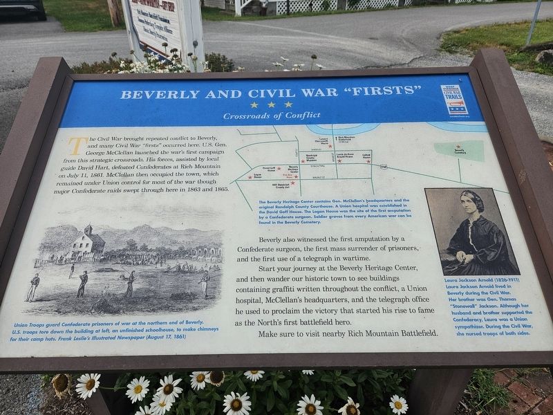 Beverly and Civil War "Firsts" Marker. Click for full size. Beverly and Civil War "Firsts" Marker image. Click for full size.