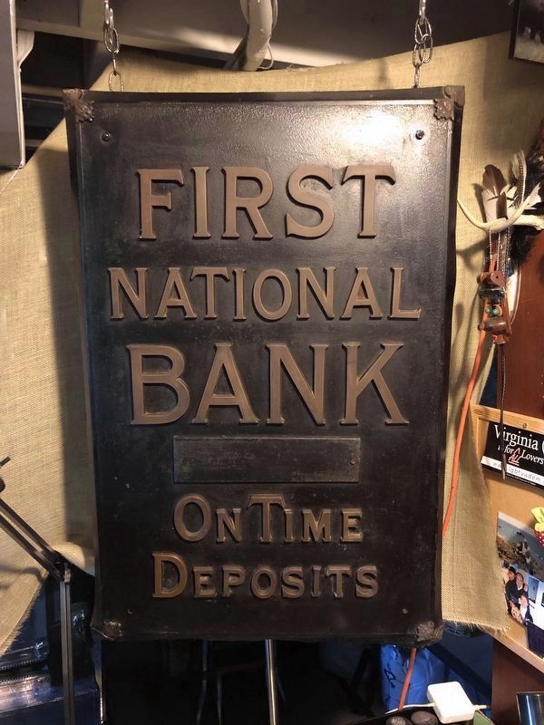 Original First National Bank of Blackstone Sign. Click for full size. Original First National Bank of Blackstone Sign image. Click for full size.