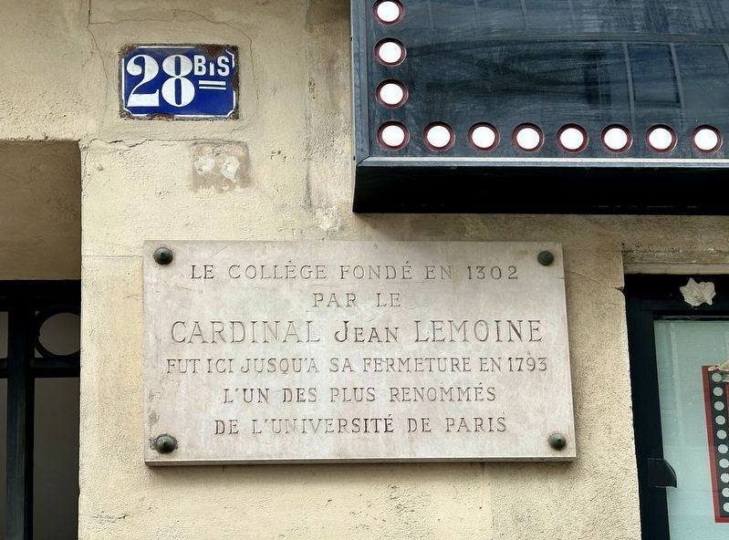 Coll�ge du Cardinal Lemoine Marker image. Click for full size.
