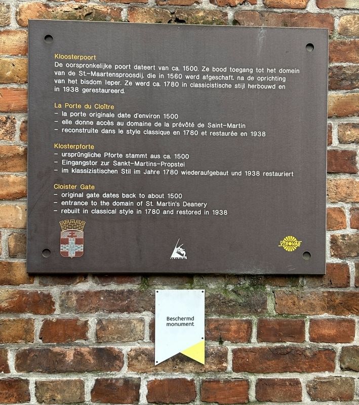 Cloister Gate/Kloosterpoort/Le Porte du Clo�tre/Klosterpforte Marker image. Click for full size.