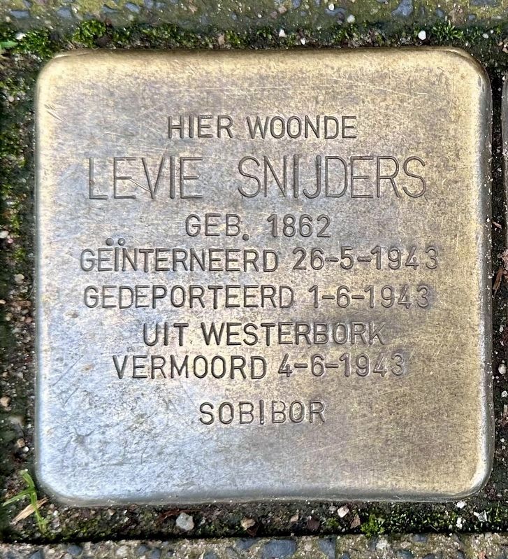Levie Snijders stolperstein image. Click for full size.