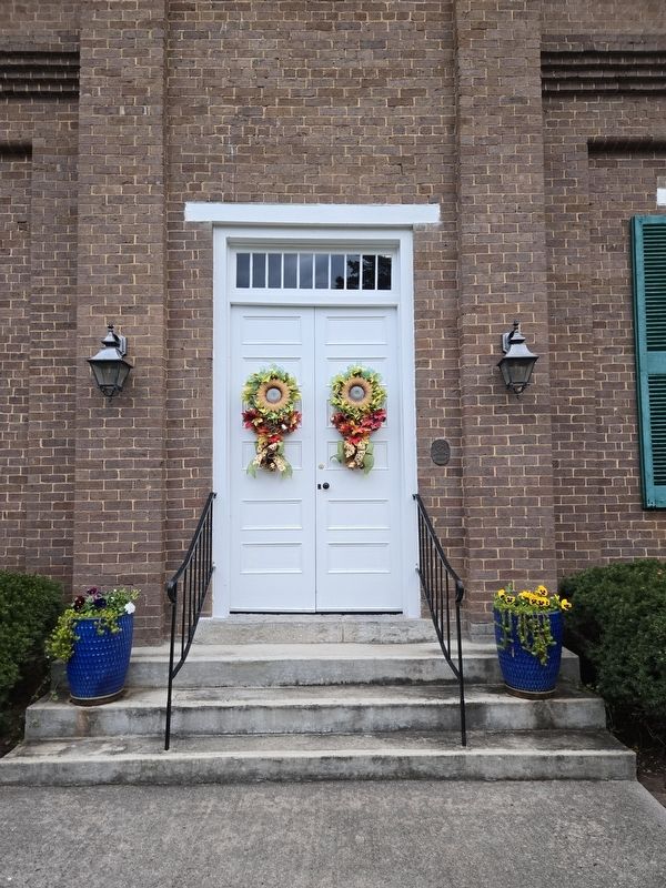 Hopewell Presbyterian Church sanctuary entrance. Marker is to the right of the entrance. Click for full size. Hopewell Presbyterian Church sanctuary entrance. Marker is to the right of the entrance image. Click for full size.
