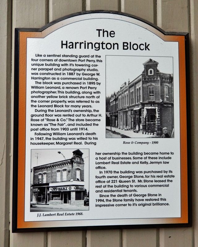 The Harrington Block Marker image. Click for full size.