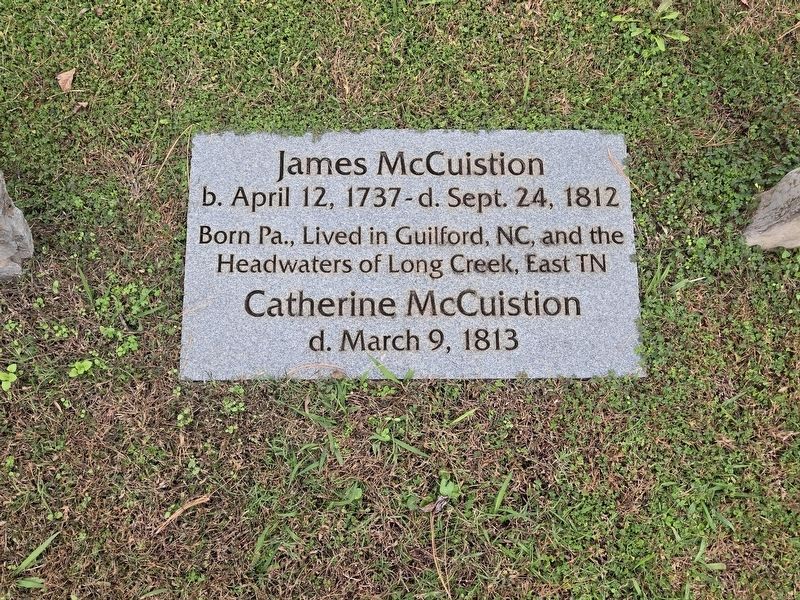 Burial site of James McCuistion, Revolutionary War soldier not listed on the monument image. Click for full size.
