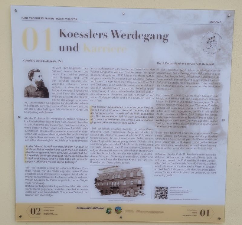 Koessler's background and career Marker - 2nd Plaque. Click for full size. Koessler's background and career Marker - 2nd Plaque image. Click for full size.