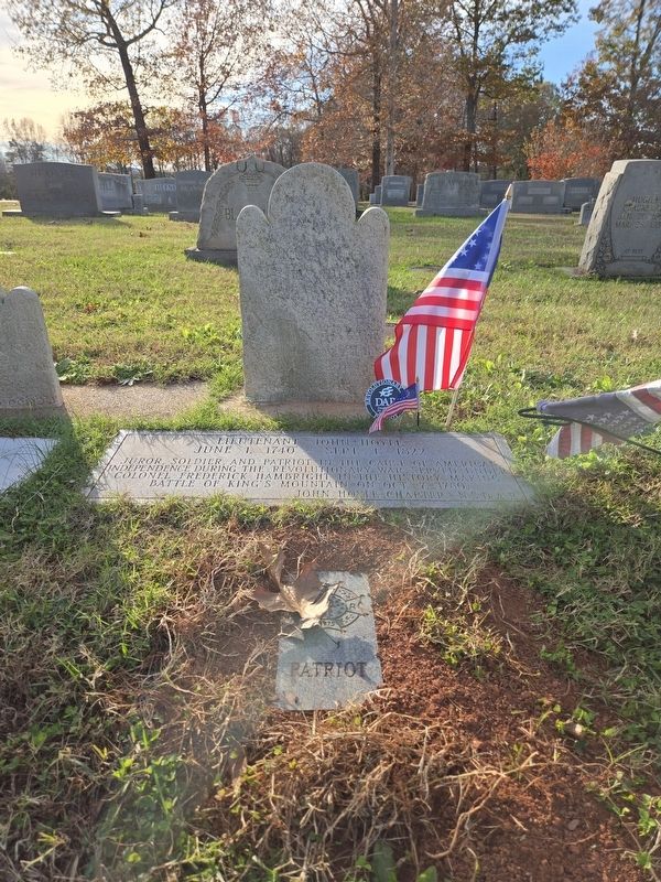 Full view of Lieutenant John Hoyle Marker, original gravestone and NSDAR slab. Click for full size. Full view of Lieutenant John Hoyle Marker, original gravestone and NSDAR slab image. Click for full size.