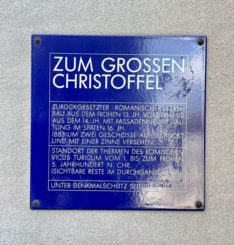 Zum Grossen Christoffel Marker. Click for full size. Zum Grossen Christoffel Marker image. Click for full size.
