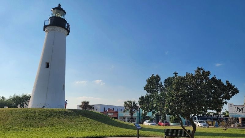The Port Isabel Lighthouse and the Landmark on the Point Marker image. Click for full size.