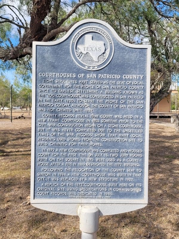 Courthouses of San Patricio County Marker. Click for full size. Courthouses of San Patricio County Marker image. Click for full size.