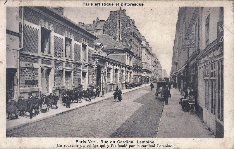 former Collège du Cardinal Lemoine building more than a century earlier. Click for full size. former Collège du Cardinal Lemoine building more than a century earlier image. Click for full size.