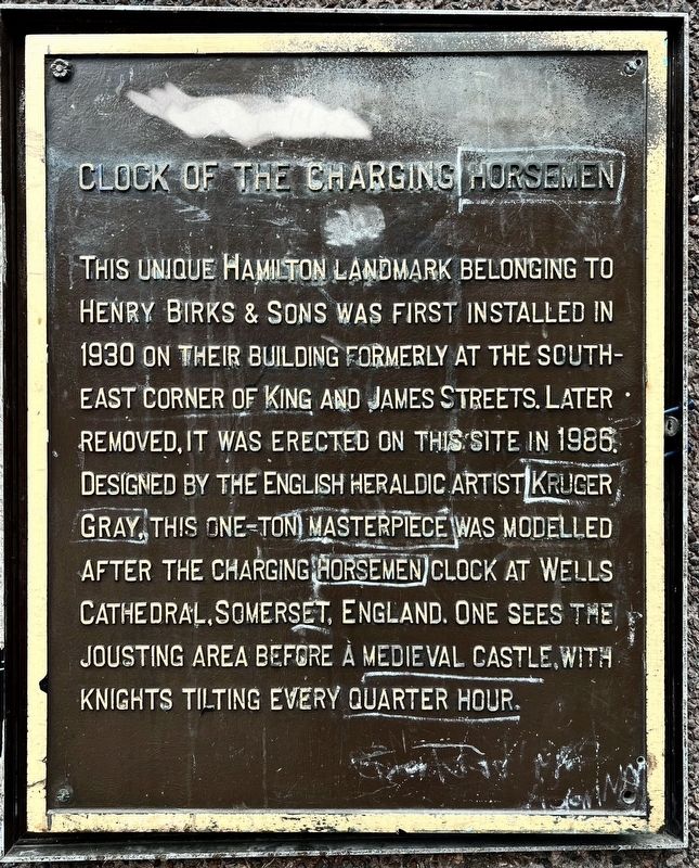 Clock of the Charging Horsemen Marker. Click for full size. Clock of the Charging Horsemen Marker image. Click for full size.