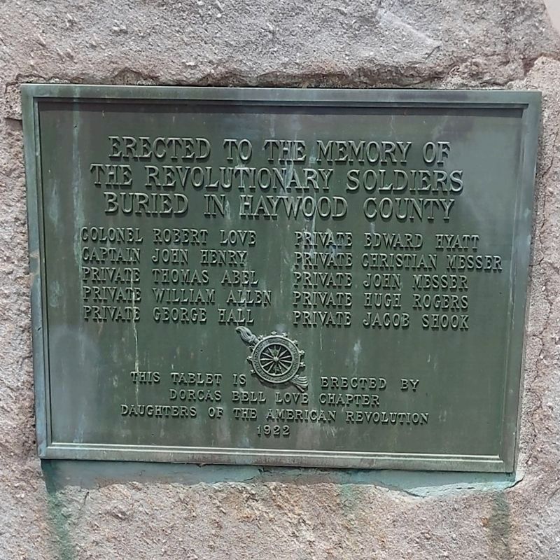 Haywood County Revolutionary War Memorial closeup. Click for full size. Haywood County Revolutionary War Memorial closeup image. Click for full size.